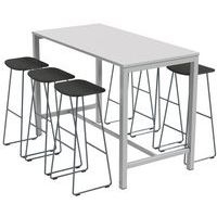 Table de réunion haute Jona Plateau  Blanc Long  : 160 cm - Image 5