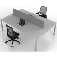 Bureau droit Bench 2 places Inesa Blanc 240 cm - Image 4
