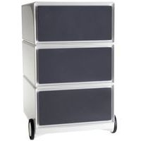Caisson mobile Easy Office 3 tiroirs de rangement coloris blanc/anthracite - Image principale