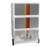 Caisson mobile Easy Office 3 tiroirs rangement corps blanc décor Crayon - Image principale