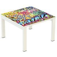 Table basse Easy Office 60x60 cm pied blanc plateau FREESTYLE - Image principale