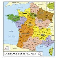 Carte de France 13 régions double face - Image principale