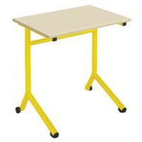 Table Atlas Mobile chants plaqués plateau Beige - Manutan Expert - Image principale