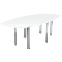 Table de réunion Elga plateau mélaminé pied tube MBA - Image 4