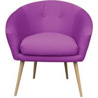 Fauteuil accueil en tissu Armand coloris Fuschia - Image principale