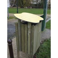 Poubelle forestière Lausanne 160 L + toit - Image 3