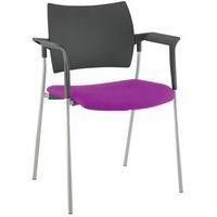 Fauteuil visiteur Tendance dossier polypropylène noir piètement Alu - Image 2