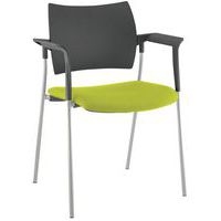 Fauteuil visiteur Tendance dossier polypropylène noir piètement Alu - Image 4