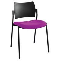 Chaise visiteur Tendance piètement noir dossier polypro Sokoa - Image 2