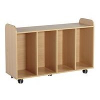 Meuble 4 cases colonnes hauteur 91 cm coloris hêtre - Image principale