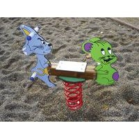 Jeu sur ressort 1 place - ptit loup chat souris - fixation platines - Image 2