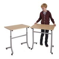 Table Atlas mobile haut. réglable Beige chant surmoulé-Manutan Expert - Image 2