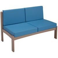 Chauffeuse 2 places Autize structure Taupe PVC Pétrole - Image principale