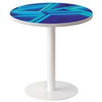 Guéridon bas Easy Office pied métal Ø 60 cm plateau coloris décor Triangle - Image principale