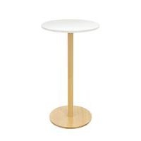 Guéridon haut Woody diamètre 60 cm plateau Blanc - Image principale