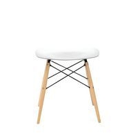 Tabouret Bas Kara pied Hêtre assise coque polypropylène coloris Blanc - Image 2