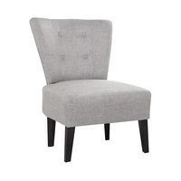 Fauteuil Marwin pied hêtre teinté noir revêtement tissu polyester - Image principale