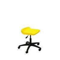 Tabouret technique coque polypropylène sur roulettes Postura+ coloris jaune - Image principale