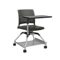 Chaise sur roulettes avec tablette Learn2 coque Strive coloris anthracite - Image principale