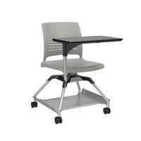 Chaise sur roulettes avec tablette Learn2 coque Strive coloris gris souris - Image principale