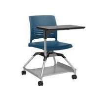 Chaise sur roulettes avec tablette Learn2 coque Strive coloris bleu sky - Image principale
