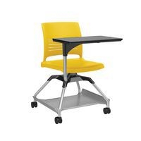 Chaise sur roulettes avec tablette Learn2 coque Strive coloris jaune poussin - Image principale