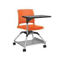 Chaise sur roulettes avec tablette Learn2 coque Strive coloris orange - Image principale
