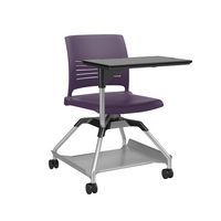 Chaise sur roulettes avec tablette Learn2 coque Strive coloris prune - Image principale