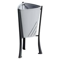 Poubelle Minsk 65 L acier alu 9006 / fonte noir - Image principale