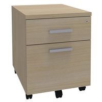 Caisson mobile Steel 2 tiroirs + plumier Chêne clair - Image principale