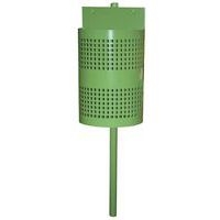 Poubelle 1/2 ronde sur potelet 35 litres - Vert clair - Image principale