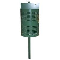 Poubelle 1/2 ronde sur potelet  vert 6005 - Image 2