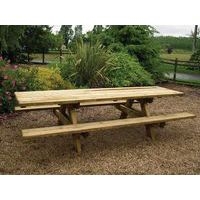 Table bancs en bois grand plateau - Image 2