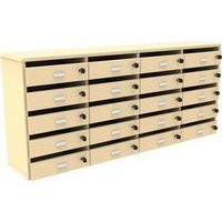 Meuble Octet courrier à poser 4 colonnes 20 cases portes boite aux lettres beige - Image principale