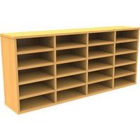 Meuble Octet courrier à poser, 4 colonnes, 20 cases, sans portes, coloris hêtre - Image principale