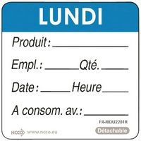 Rouleau de 500 étiquettes lundi bleu - Image principale