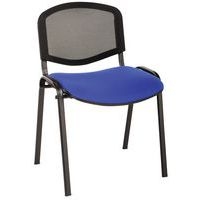 Lot de 5 chaises Bliz piètement noir dossier résille noir assise tissu - Image 3