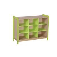 Meuble 3 colonnes 9 niches Lili hauteur 98 cm coloris vert - Image principale