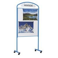 Présentoir cadre métal panneau tôle laquée sur roulettes coloris orange RAL 2004 - Image 3