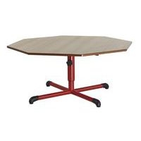 Table réglable Chloé octog. pied central, plateau hêtre - Mobidecor - Image 2