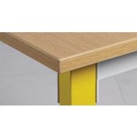 Lot de 2 tables Access 70 x 50 cm hêtre, chants plaqués, pieds ronds T3 jaune - Image 3