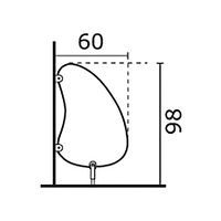 Cloison sanitaire pour WC Haricot - Blanc - Image 2
