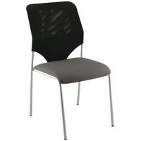 Chaise visiteur Diaz piètement alu coloris gris - Image principale