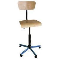 Chaise réglable de 43 à 63 cm par vérin à gaz, piétement jaune sur roulettes - Image 4