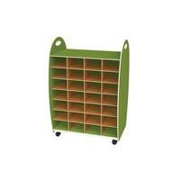 Range-chaussures Emma double entrée - Coloris Anis/Orange - Image principale