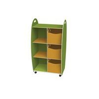 Meuble de rangement Emma hauteur 114 cm 2 étagères 3 tiroirs Anis/Orange - Image principale