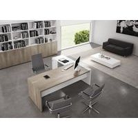 Bureau droit Allegra + retour sur caisson 3 tiroirs + tirette plumier - Image 4