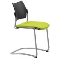 Chaise visiteur Luge piètement gris assise coloris pistache - Image principale