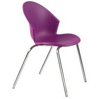 Lot de 2 fauteuils Smile piètement chromé coque coloris Prune - Image principale