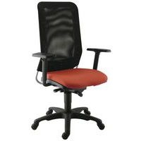 Fauteuil de bureau Diaz contact synchrone piètement noir assise coloris Corail - Image principale